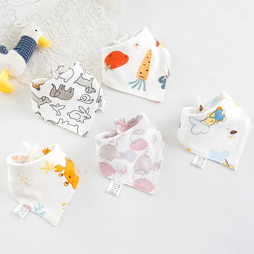 New 5 Pieces/Lot Baby Bib Newborn Feeding Burp Cloth Cotton Kids Triangle Scarf Teething Saliva Towel Soft Bandana Bibs