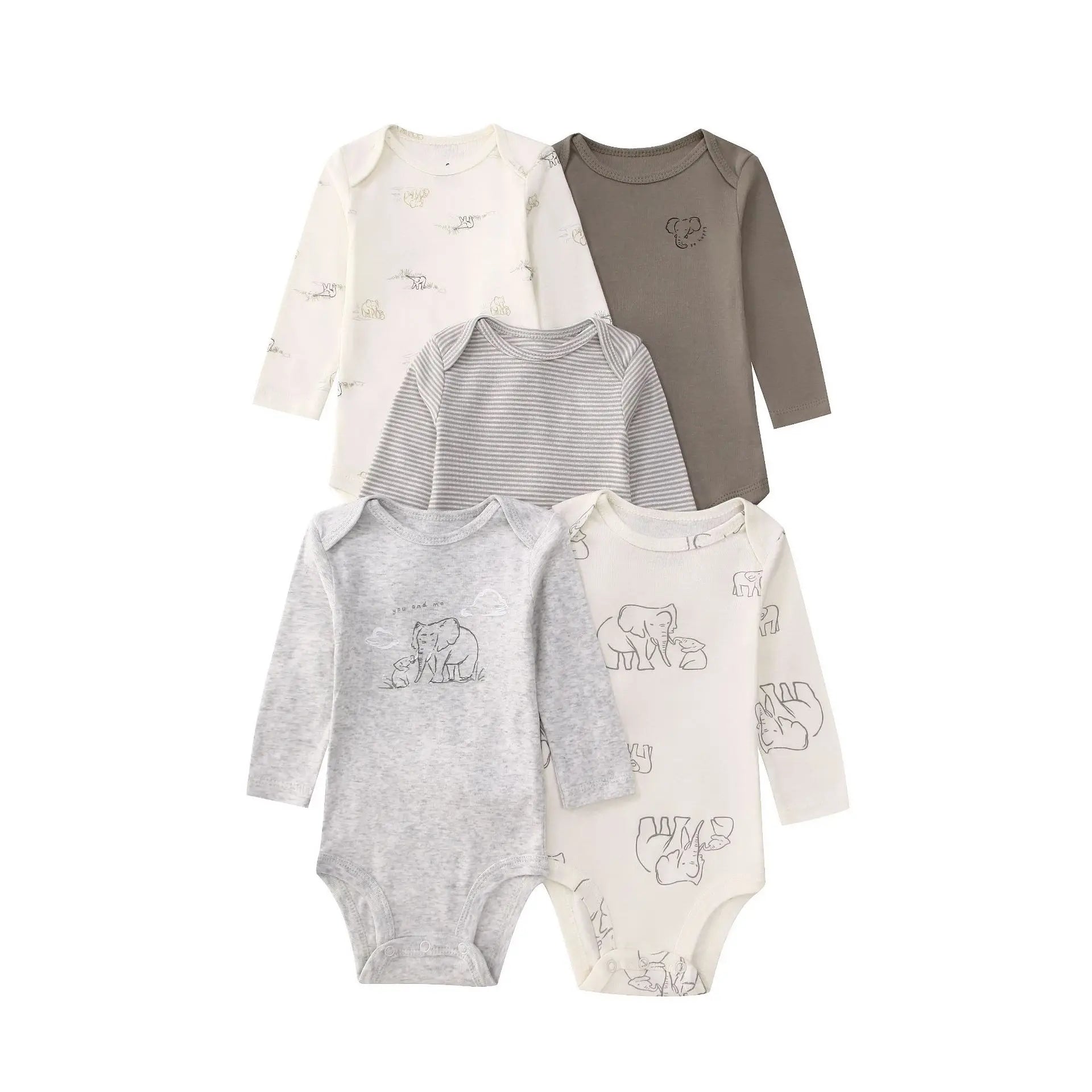 100% Cotton Soft Breathable Baby Bodysuits Long Sleeve Newborn Infant Boys Girls Onesies Rompers Bebe Clothes Baby Shower Gifts
