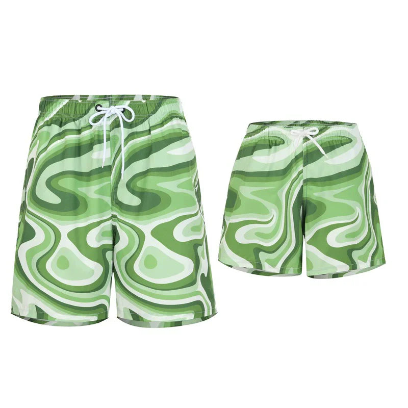 New Family Swimsuits Sets Mommy and Me Bikini Suits Father Son Swim Shorts Mother Daughter Matching Beach 2Pcs Bathing Outfits