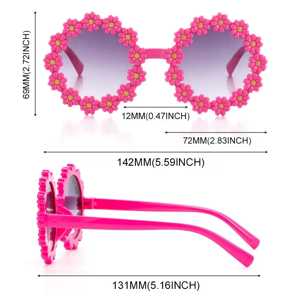 Round Flower Kids Sunglasses UV400 for Boy Girls Lovely Baby Daisy Sun Protection Cute Sport Shades Children Outdoor Eyewear ﻿