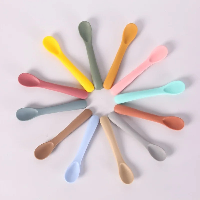 1/2 PCS Baby Learning Spoons Utensils Set Newborn Feeding Spoon Set Toddler Scoop Weaning Cutlery Children‘s Tablewar