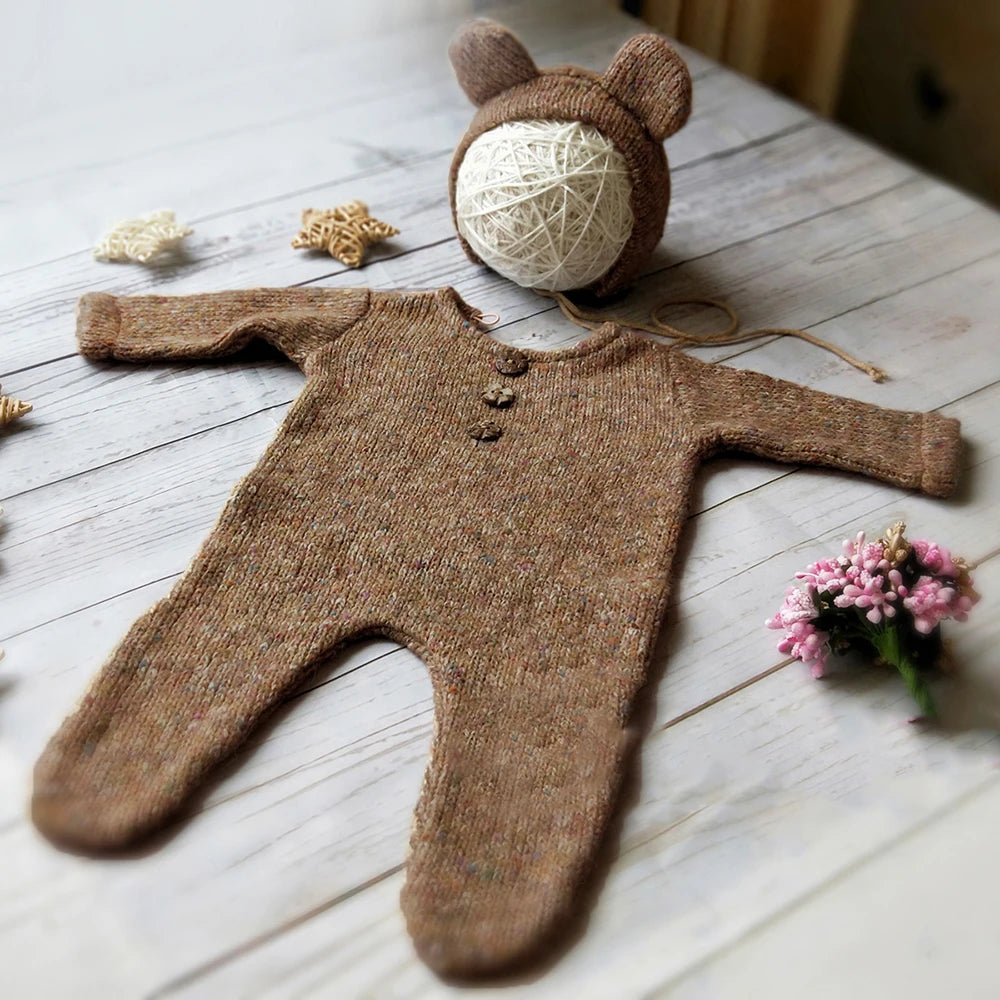 Baby Costume Photography for Newborns Photo Props Bebe Accessories Boy Clothes Romper Knitted Hat Studio 0-3 Months Suit items