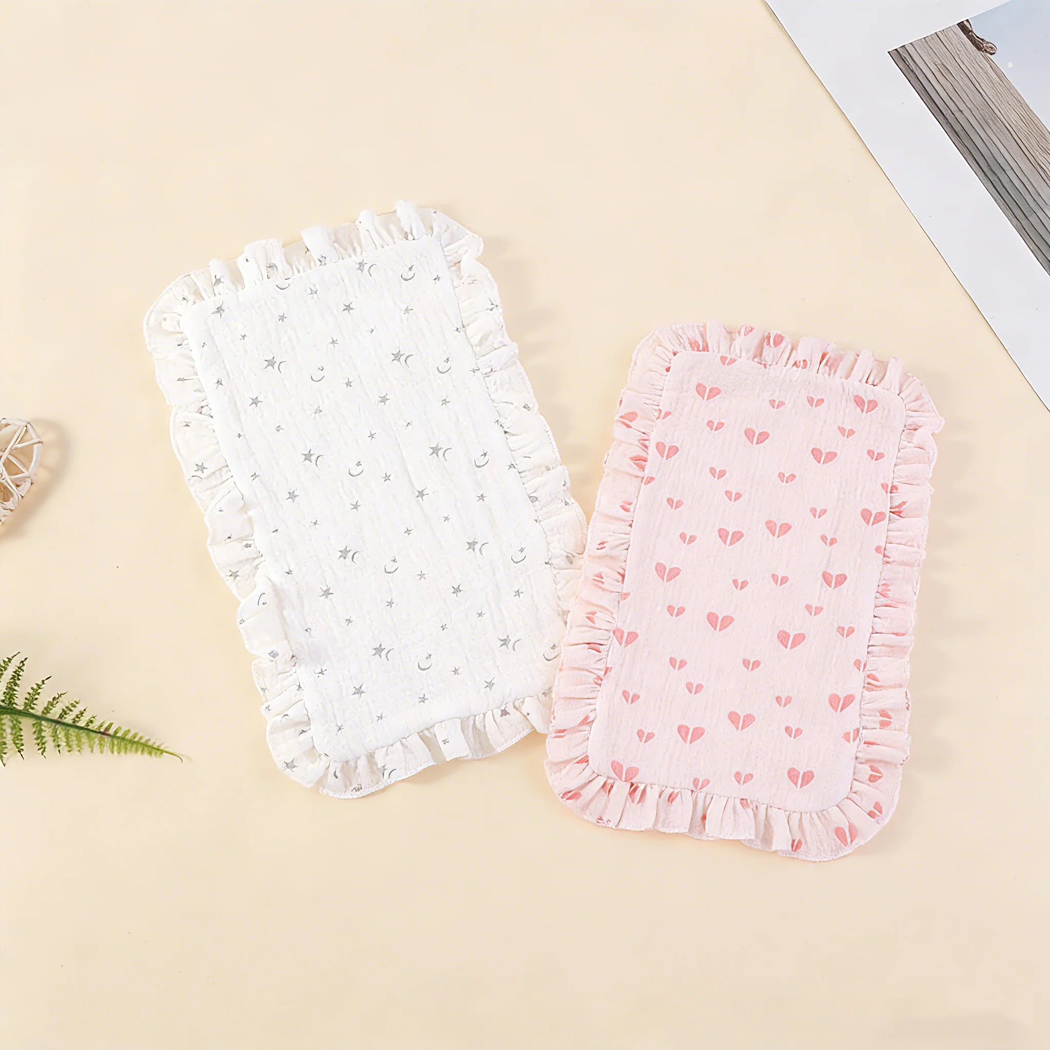 2-Pack Soft Cotton Baby Burp Cloths Bibs for Feeding Time Baby Care Essentials