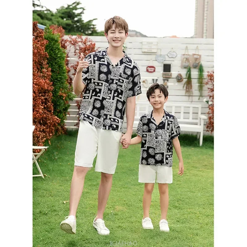 Print Family Parent Child Overall Matching Outfits Father Mother and DaughterSon Clothing Holiday Clothes Mommy Me Jumpsuit Dad