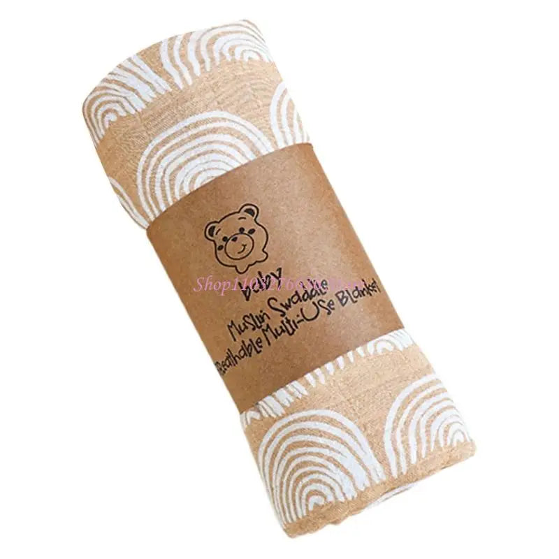 R6FD 120x110cm Swaddles Blanket for Newborns Breathable Cotton Baby Wrap Cloth Bath Towel Boys Girls Nursery Essential