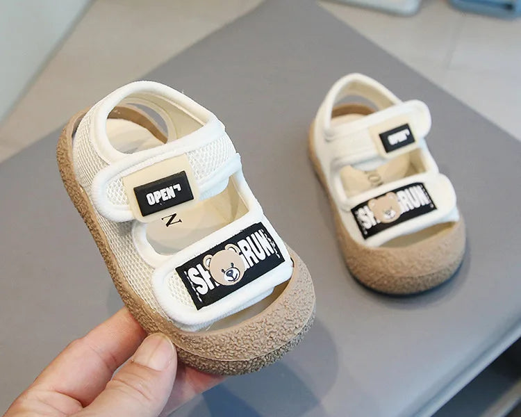 Baby Kids Walking Shoes Mesh Breathable Boys Girls Casual Shoes Non-slip Toes Capped 2025 Summer New Kids Sandals Soft Sole