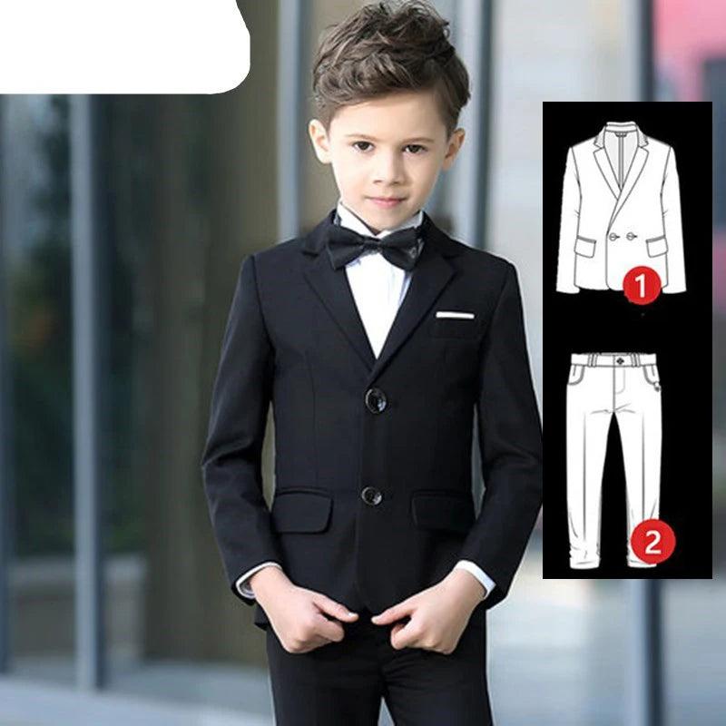Formal Boys Suit For Wedding Children White Party Blazers Pants Baptism Outfit Kids Costume Gentlemen Teenager Prom Tuxedos Set