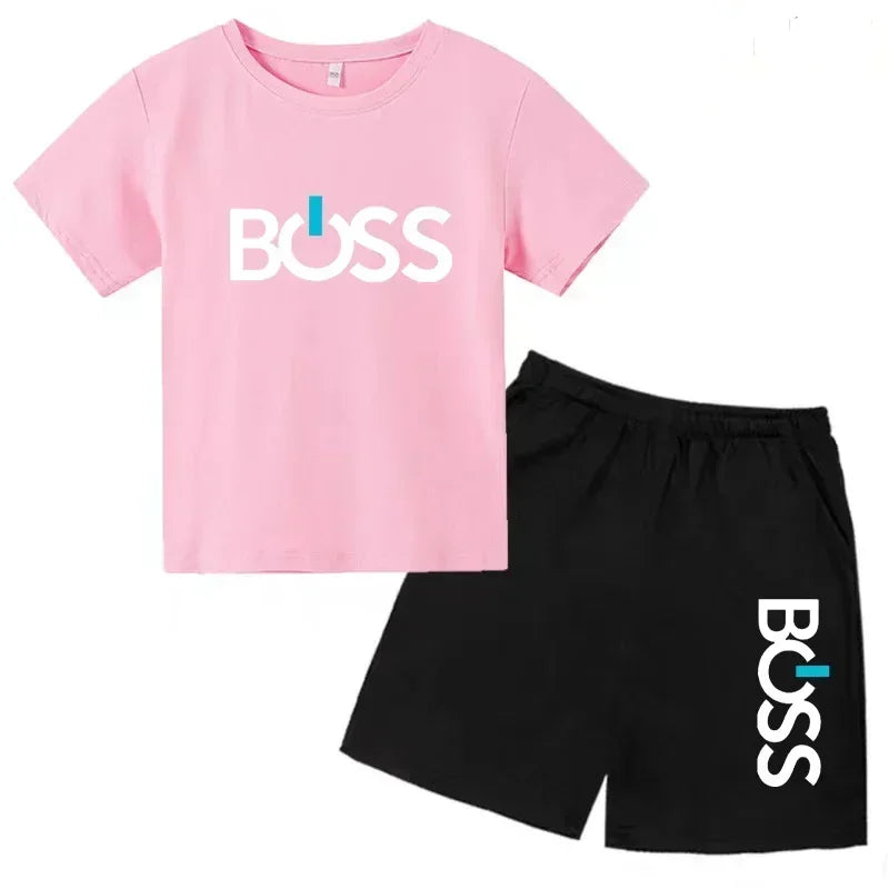 Summer Kids Clothes Boys/Girls Preschool Brand T-shirt Short Sleeved Top+Shorts Party Travel Sports Sunshine Charming Casual Set