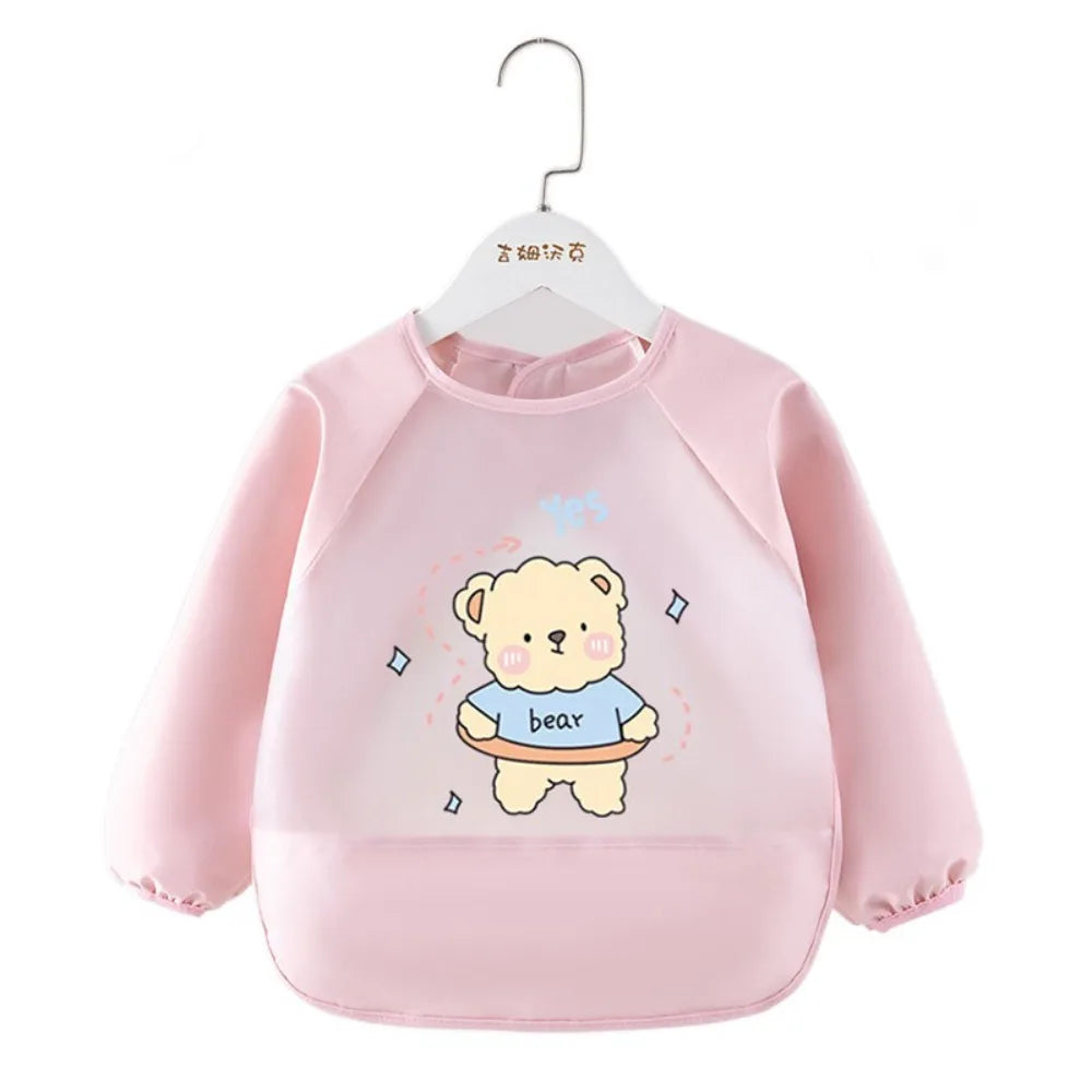 Waterproof Baby Feeding Bib Long Sleeved Dirt Proof Saliva Towel Burp Apron Comfortable Drool Towel Baby Bib Burp Clothes
