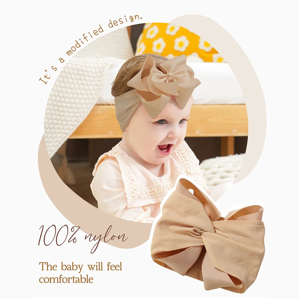 6/20PCS Soft Baby Headbands with 4.5 Inches Hair Bows Headwraps for Baby Girl Head Band Newborns Hair Accessories Hair Band