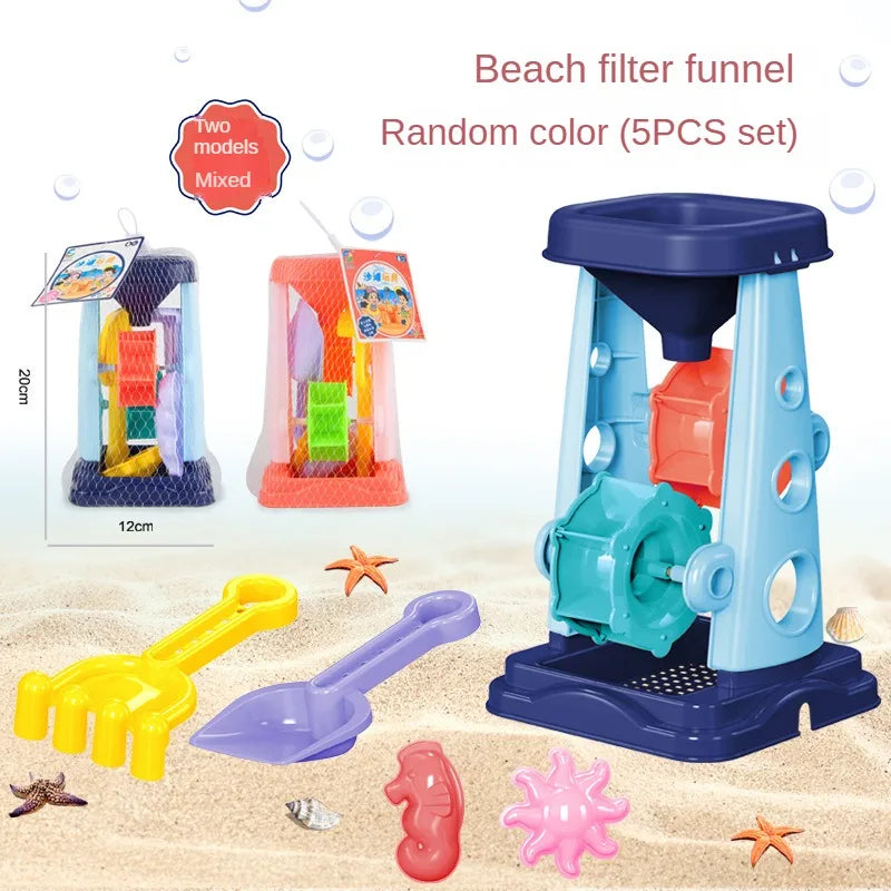 Children Beach Sand Play Tool Set Sand Bucket Sieve Funnel Sand Shovel Sand Wagon Watering Can Summer Outdoor Toys for Kids