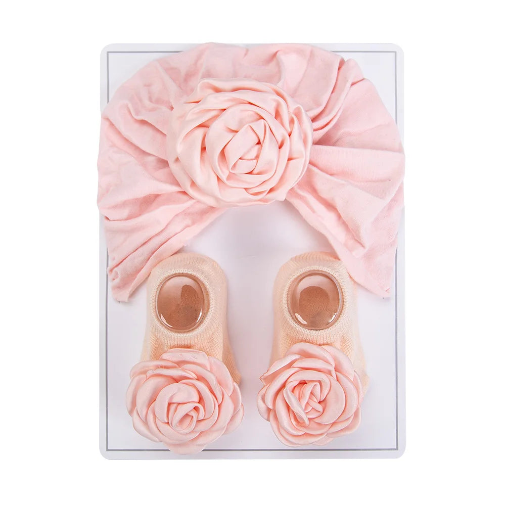 3Pcs/Lot Solid Satin Ruffled Knee Baby Socks 0-12M Soft Cotton Solid Toddler Boys Girls Bows Nylon Hairbands Long Sock Warm Leg