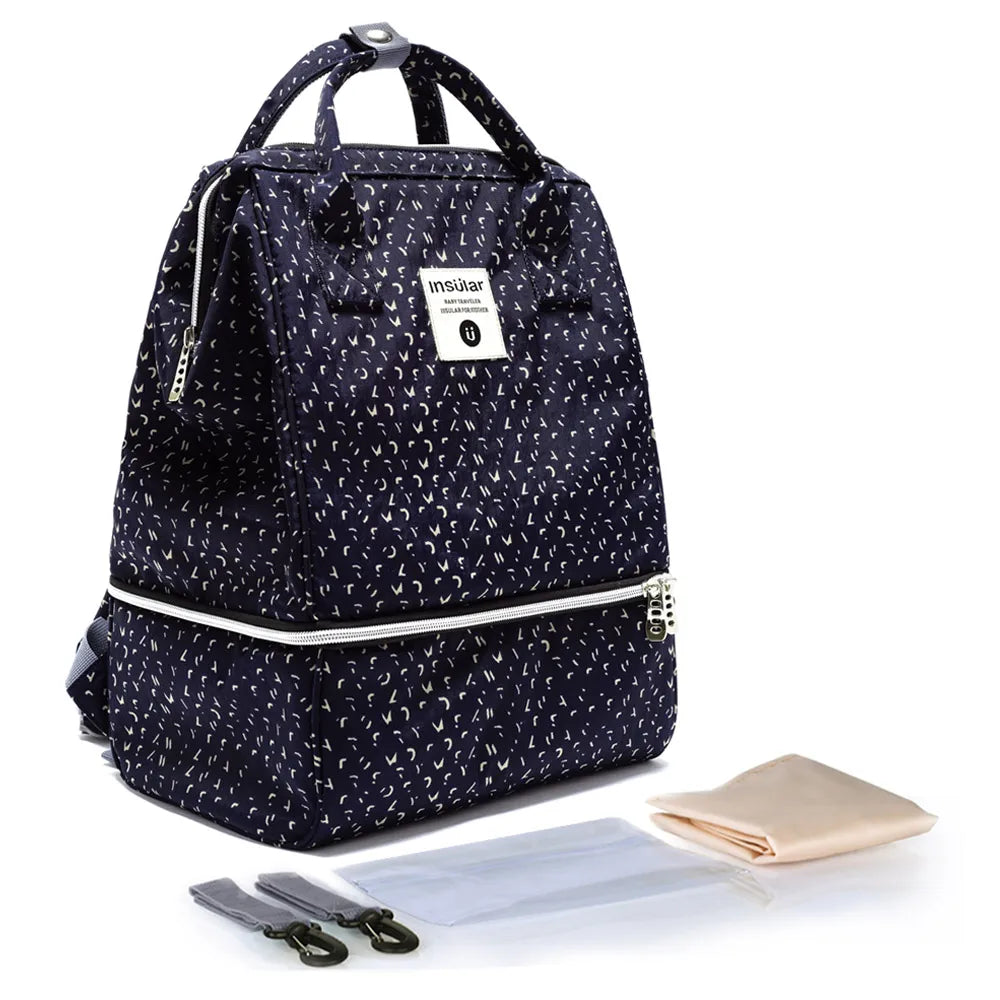 Large Capacity Mummy Maternity Nappy Bag Baby Travel Backpack Stroller Diaper Bag with Nursing Pouches Mommy Care Changing Bag