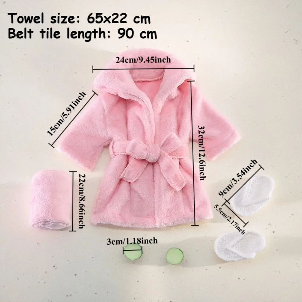 5PCS Newborn Photography Outfits Props Baby  Bathrobes Bath Towel with Slippers Cucumber Infant Girl Boy Photos Accessories