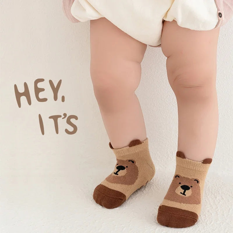 Cute Cartoon Animals Baby Socks Autumn Winter Baby Boys Girls Anti Slip Socks Soft Toddler Kids Floor Sock