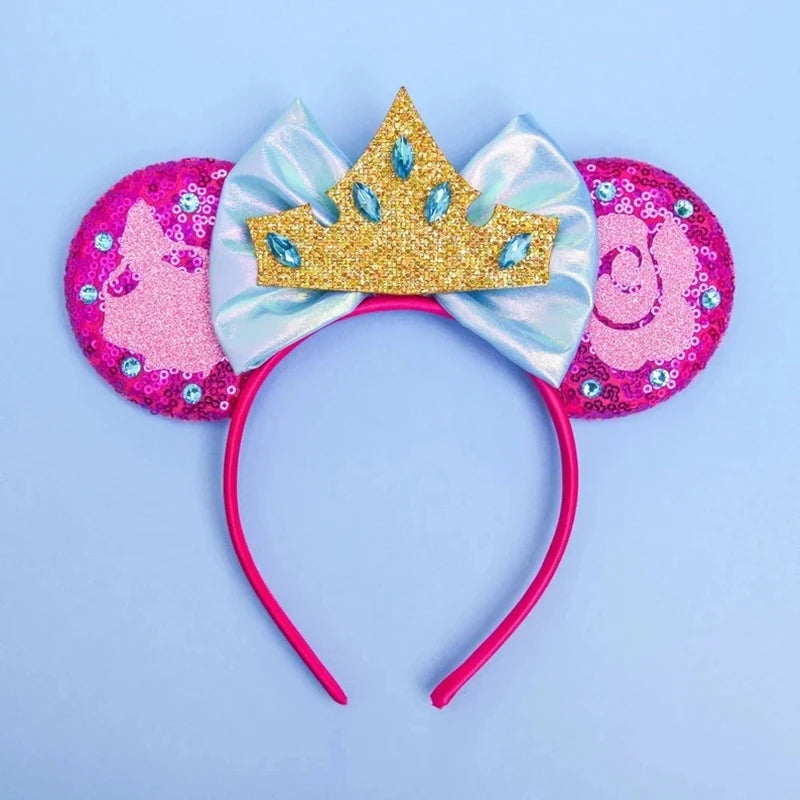 Beauty and Beast Baby Headbands Girls Belle Hair Accessories Enchanted Rose Ear Hairband Kid Crown Bow Headwear Baby Photography