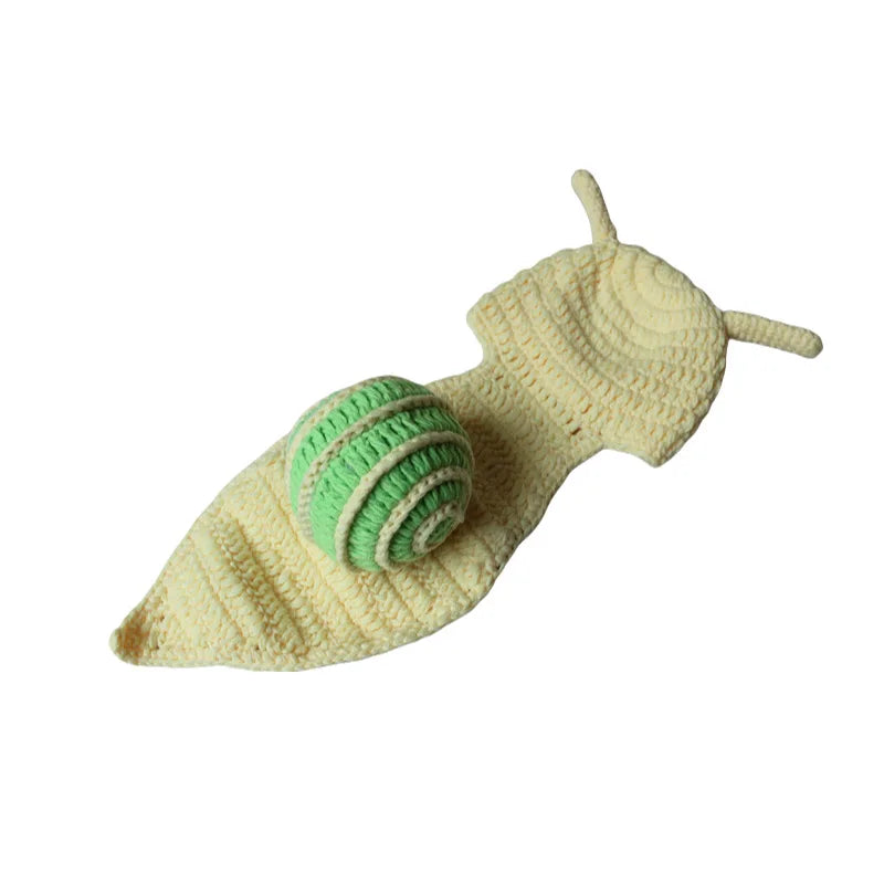 Newborn Photography Outfit Cute Baby Photo Prop Funny Knitted Snail Cocoon Swaddle Wrap