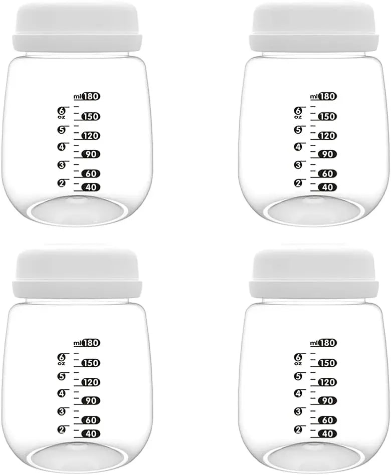 Breast Pump Collection Bottles for Spectra S2/S1/9 Plus Breast Pumps, 180ml Reusable Bottles with Collar and Sealing Disc