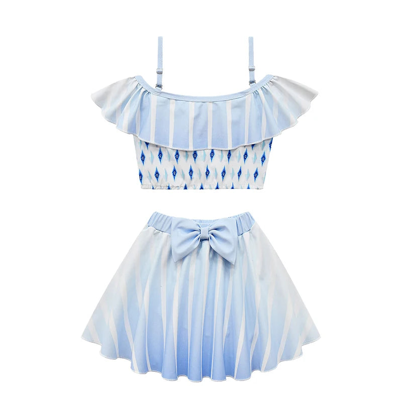 Swimsuit 2022 New Girls Snow Queen Elsa Anna Princess Swimwear Children One-pieces Rapunzel Melinda Tiana Baby Swimming Bikinis