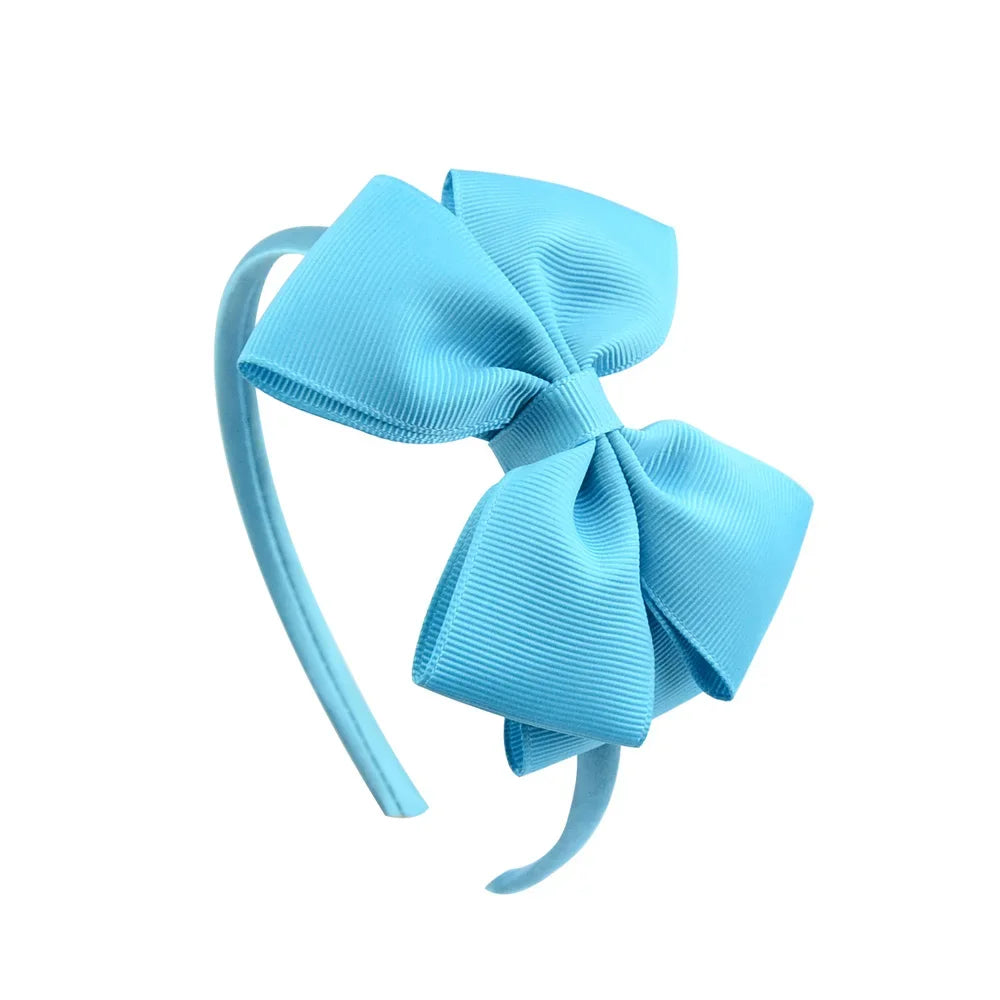 1 Piece Ribbon Handmade Hair Bows Hairbands for Baby Girls 20 Colors Cute Bowknot Solid Headband Headwear Baby Hair Accessories