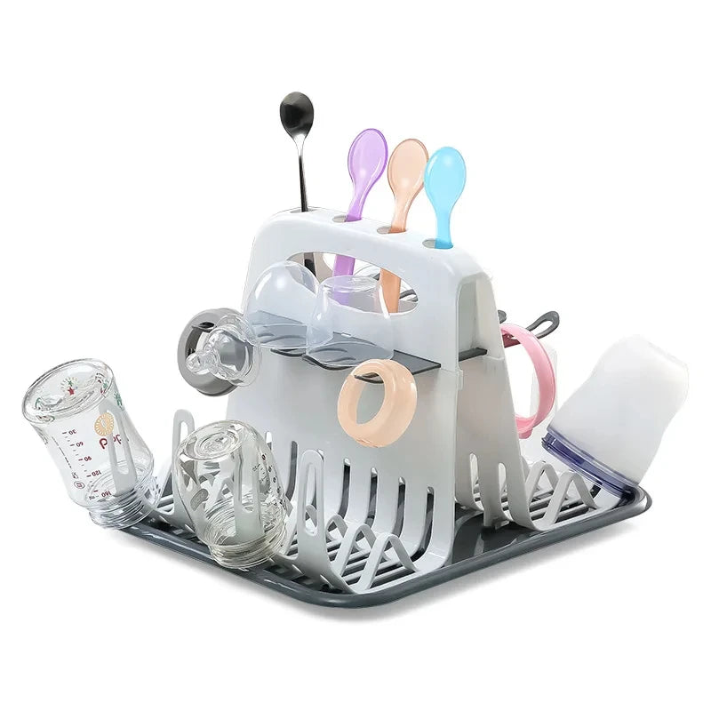 Baby Bottle Drying Rack Portable Cleaning Dryer Bottle Drainer Storage Holder for Feeding Bottles Accessories Drain Tray