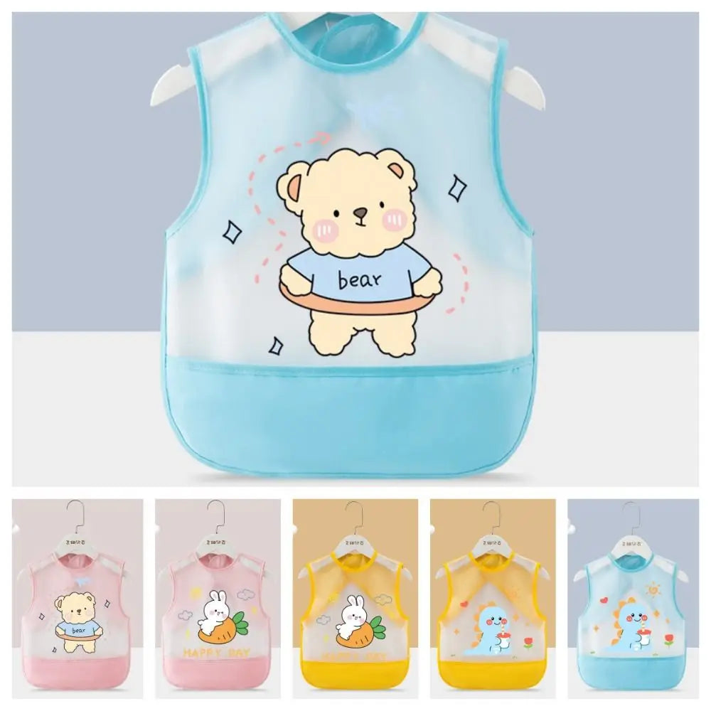 Cartoon Animal Pattern Baby Feeding Bib Anti-dirty Sleeveless Sleeveless Bibs Rabbit Comfortable Saliva Towel Burp Apron Summer