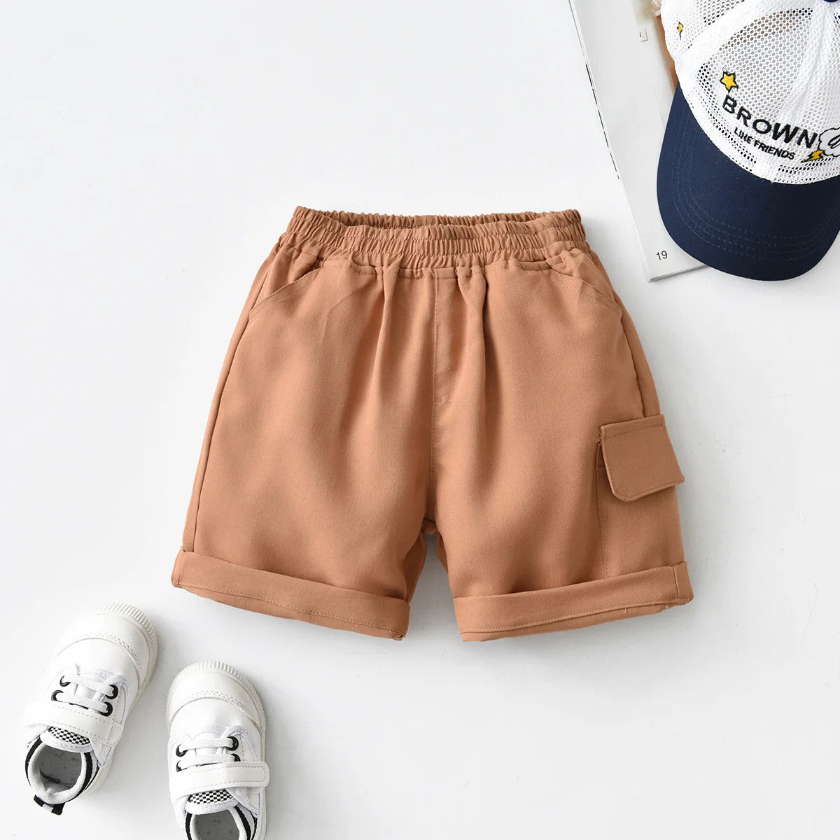 2025 New Boys Fashion Woven Shorts Children's Summer Outerwear Trendy Handsome Formal Suit Dress Pants ﻿