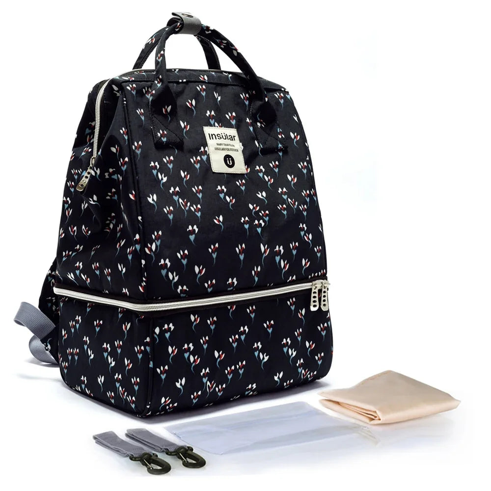 Large Capacity Mummy Maternity Nappy Bag Baby Travel Backpack Stroller Diaper Bag with Nursing Pouches Mommy Care Changing Bag