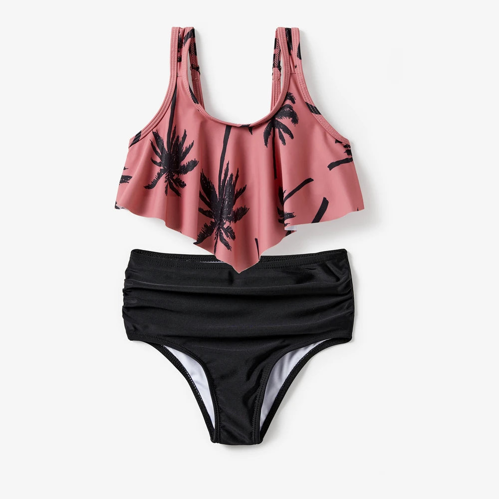 Family Matching Flora Swim Trunks or Strap two-piece Swimsuit