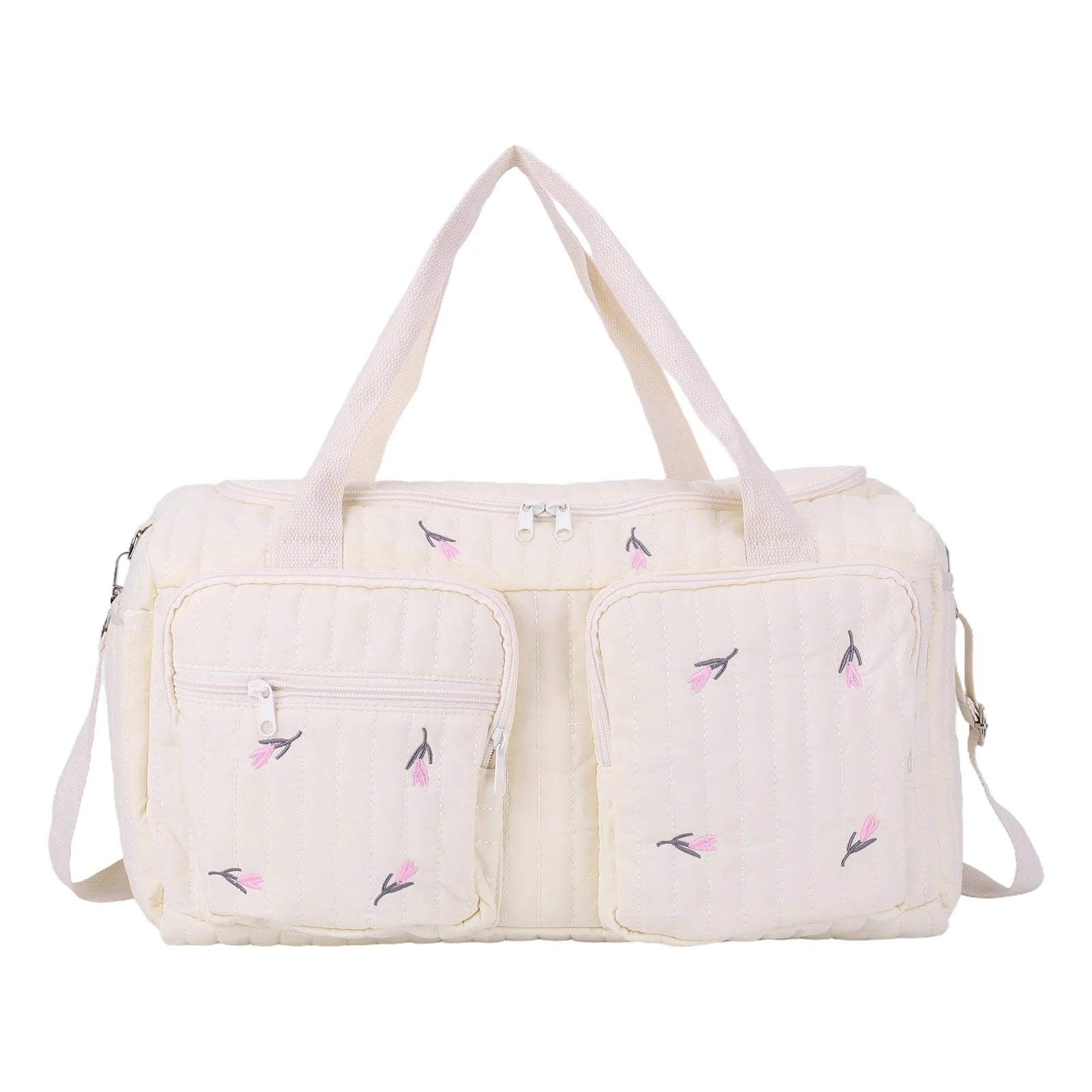 Quilted Baby Diaper Bag Large Capacity Baby Bag Weekender Bag for Hospital and Weekender Travel