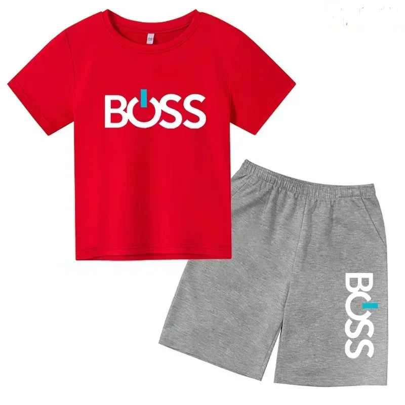 Summer Kids Clothes Boys/Girls Preschool Brand T-shirt Short Sleeved Top+Shorts Party Travel Sports Sunshine Charming Casual Set