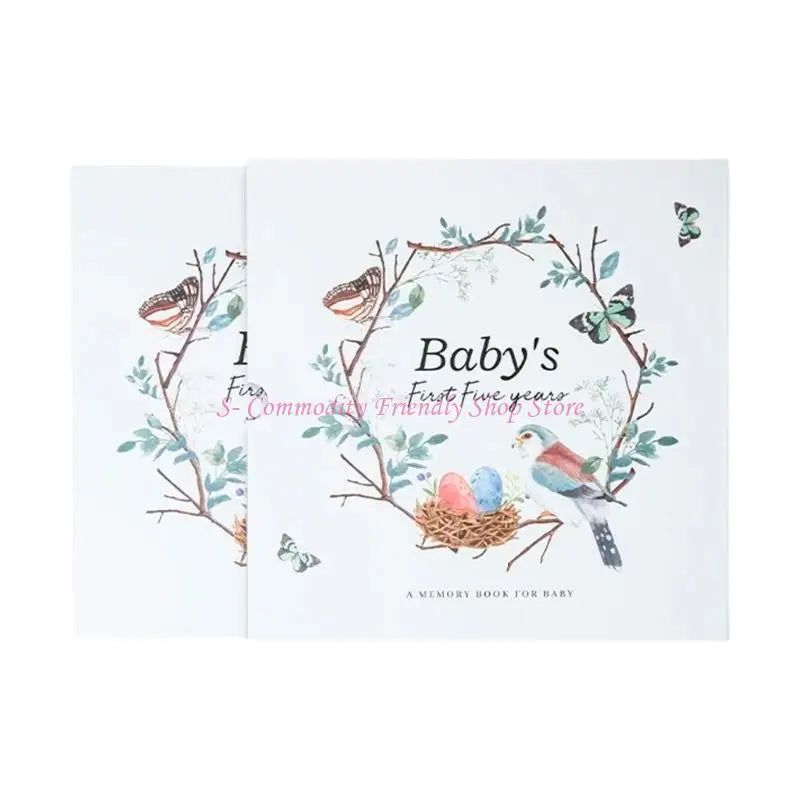 85AE Baby Memory Book Milestones Scrapbook For First Steps Handprints Journal