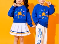 Bright Blue Twins Matching Outfit Set